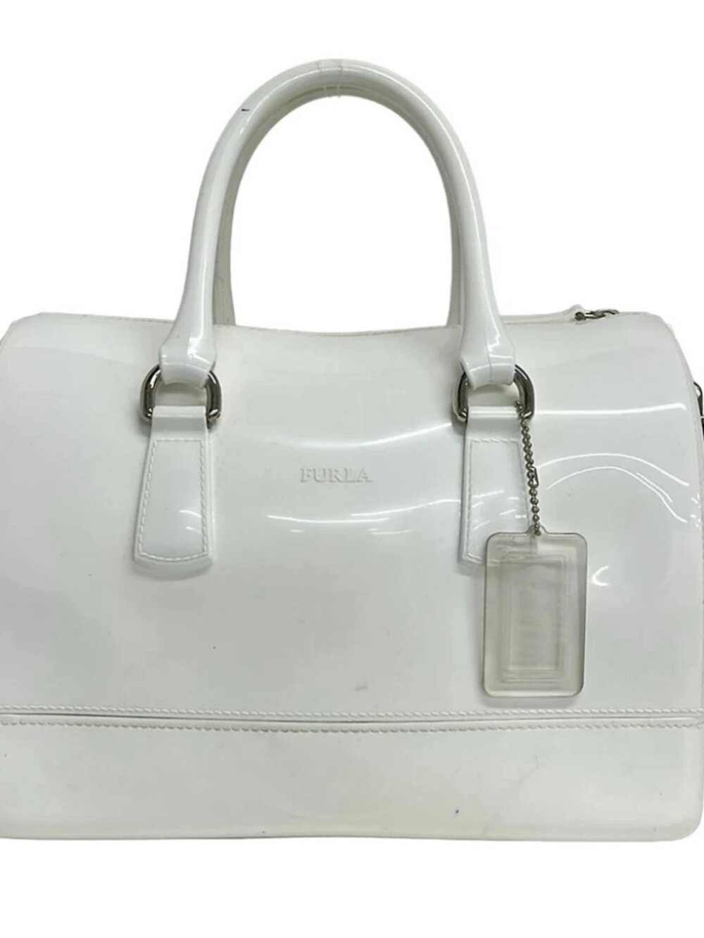 FURLA Candy Bag White Rubber Handbag